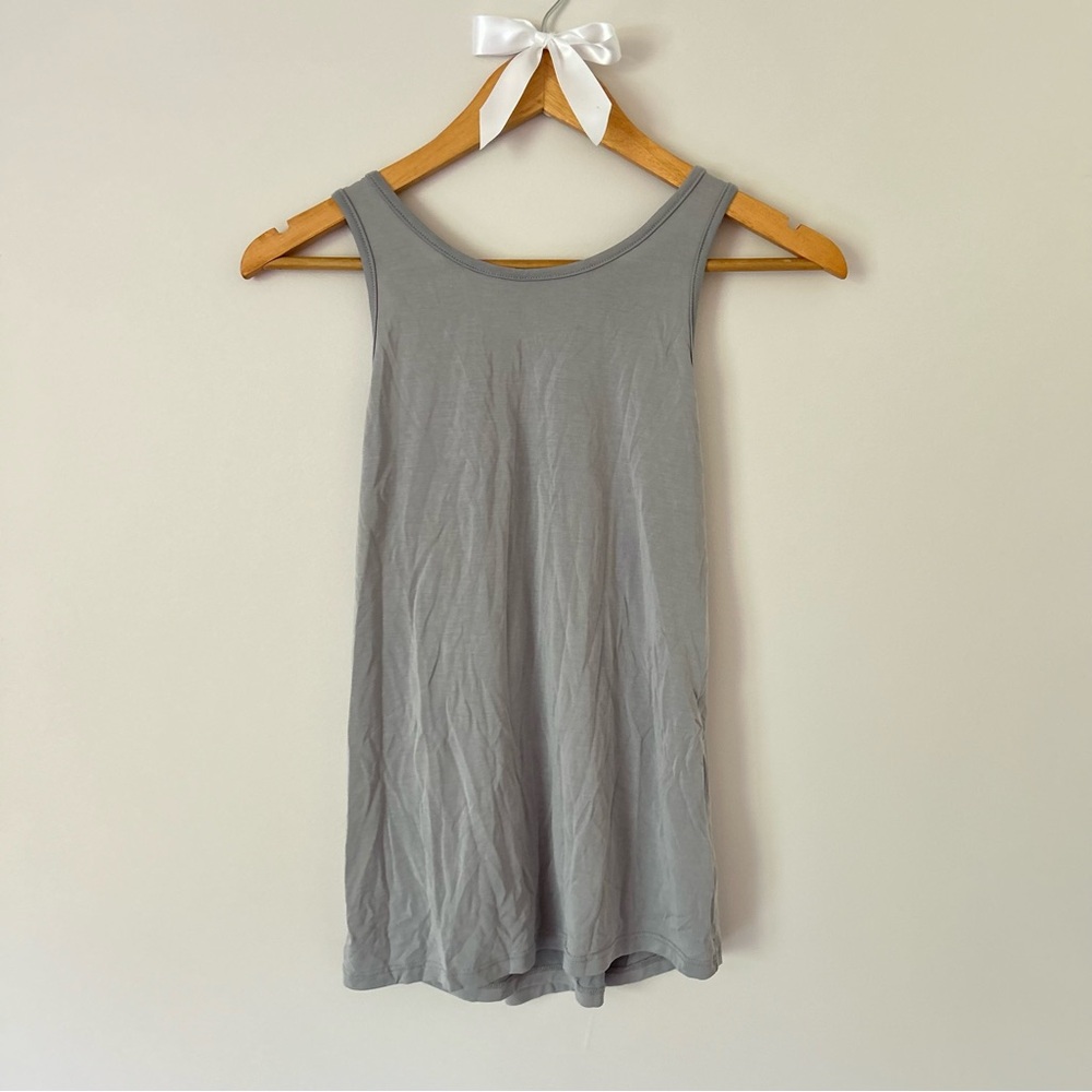 NUX Solid Gray Asymmetrical Soft Tank Top